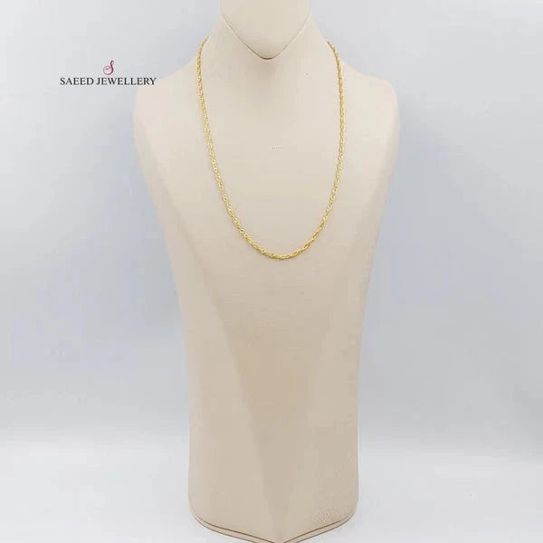 21K Gold 3mm Singapore Chain by Saeed Jewelry - Image 7