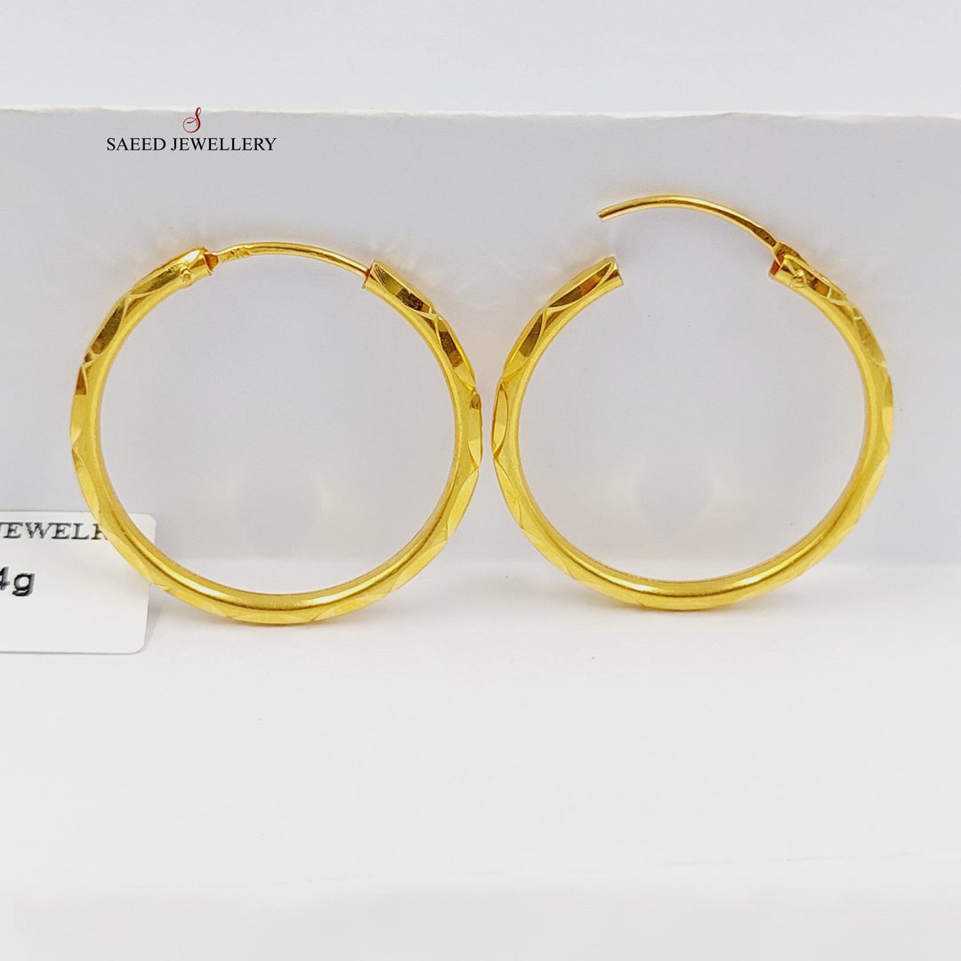 21K Gold Hoop Earrings by Saeed Jewelry - Image 4