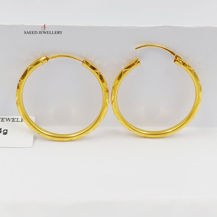 21K Gold Hoop Earrings by Saeed Jewelry - Image 4