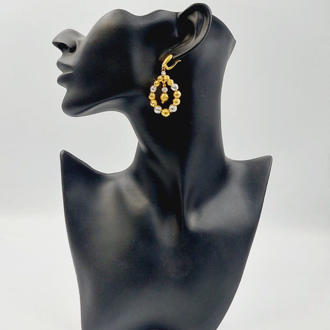 21K Gold Deluxe Balls Earrings by Saeed Jewelry - Image 4