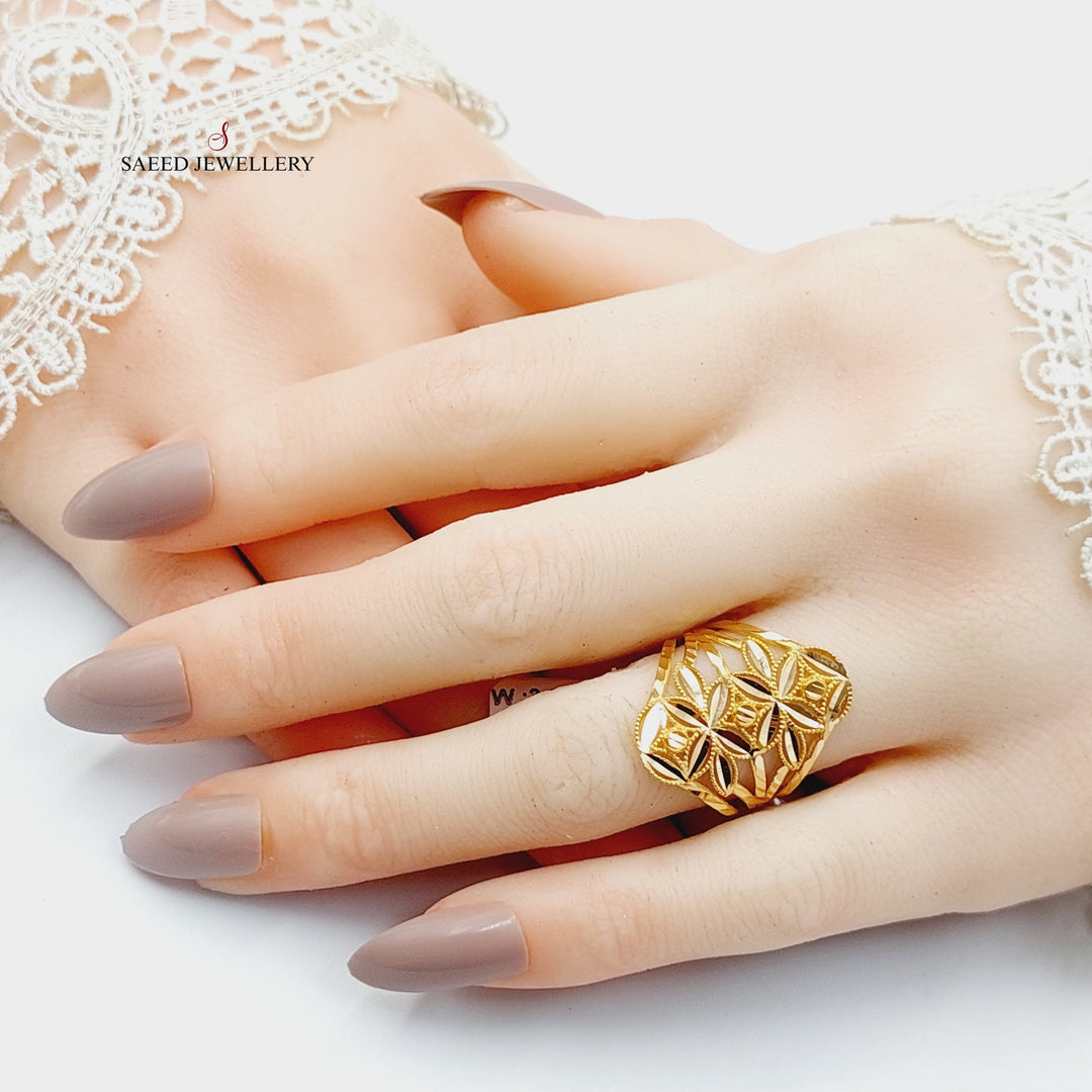 21K Gold Leaf Ring by Saeed Jewelry - Image 14