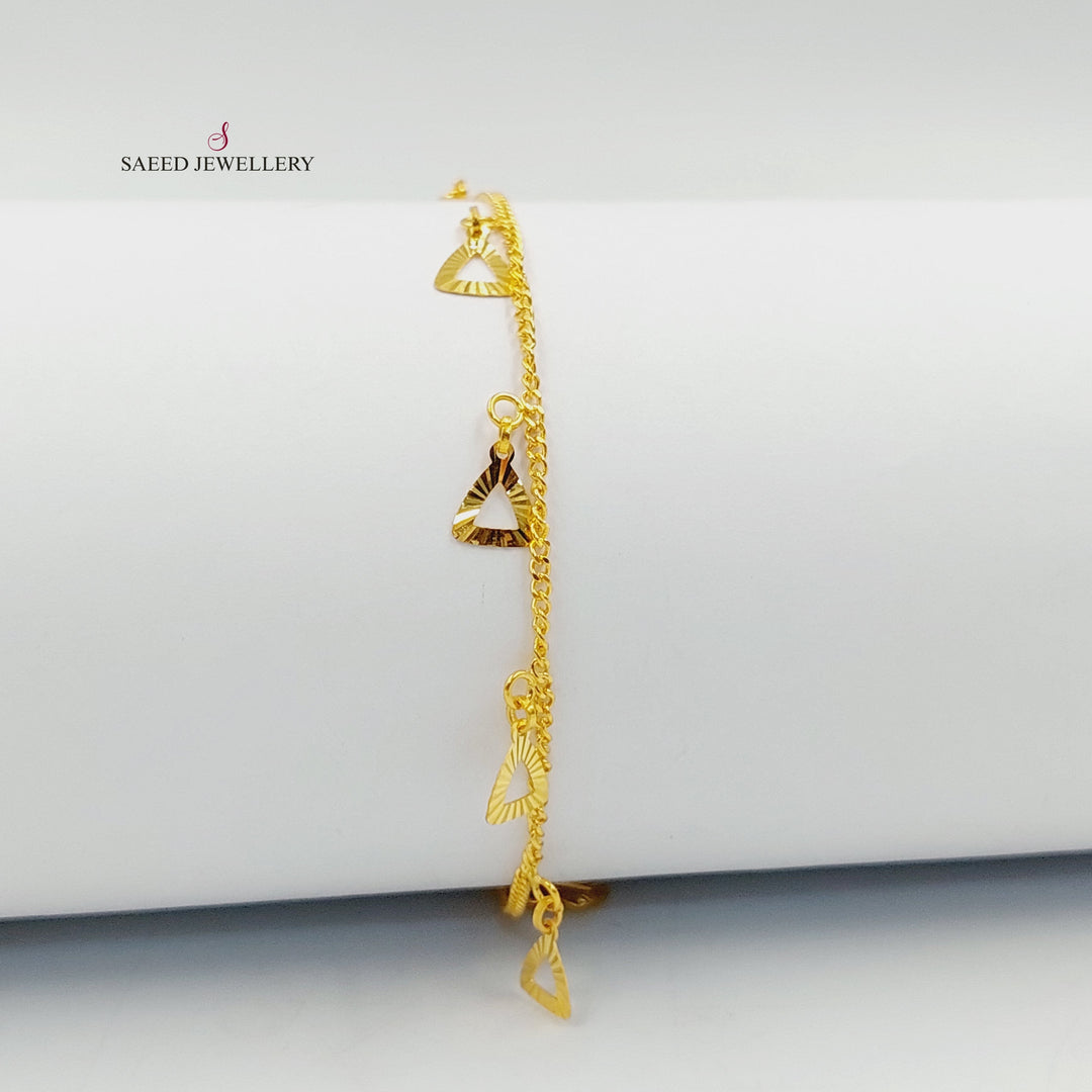 21K Gold Deluxe Dandash Bracelet by Saeed Jewelry - Image 3