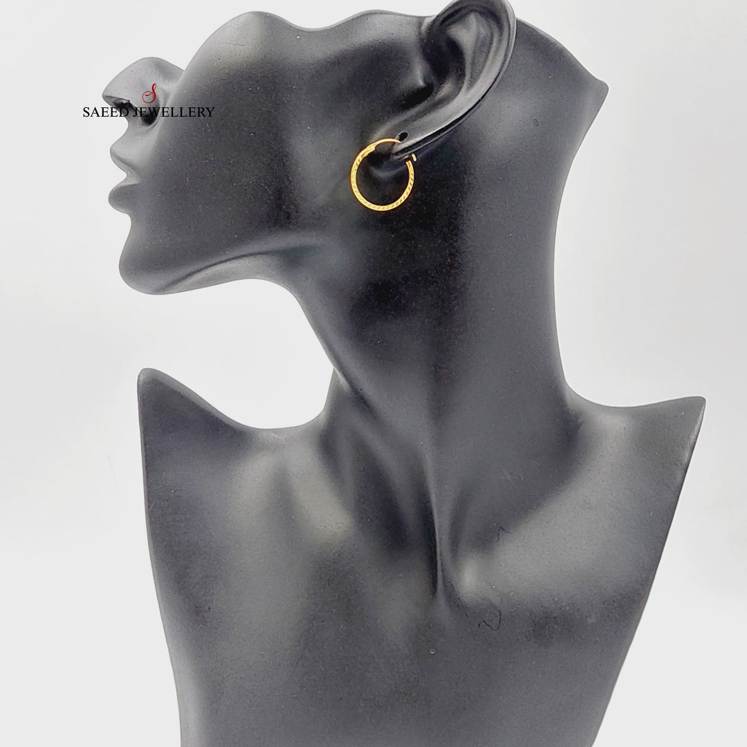 21K Gold Hoop Earrings by Saeed Jewelry - Image 4