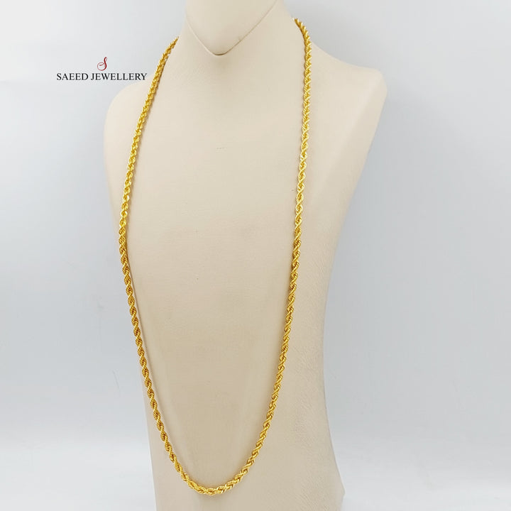 (4.5mm) Rope Chain Made Of 21K Yellow Gold by Saeed Jewelry-28949