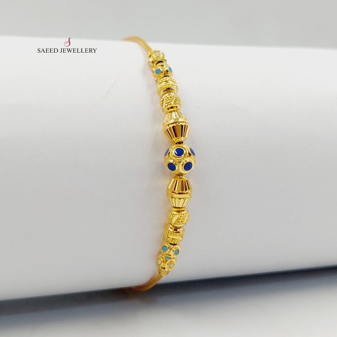 21K Gold Enameled Balls Bracelet by Saeed Jewelry - Image 3