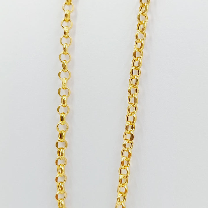 21K Gold 4mm Cable Link Chain 80cm by Saeed Jewelry - Image 2