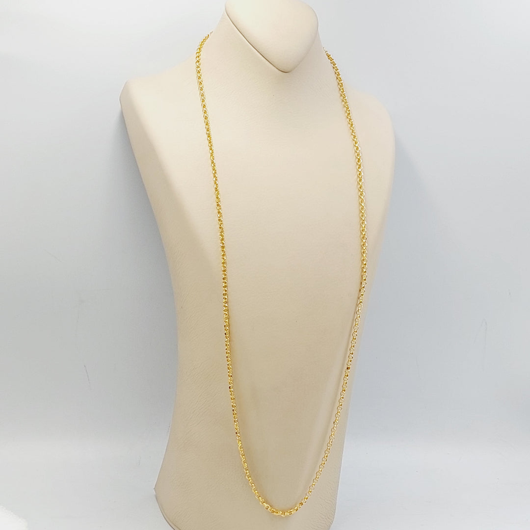 21K Gold 4mm Cable Link Chain 80cm by Saeed Jewelry - Image 3