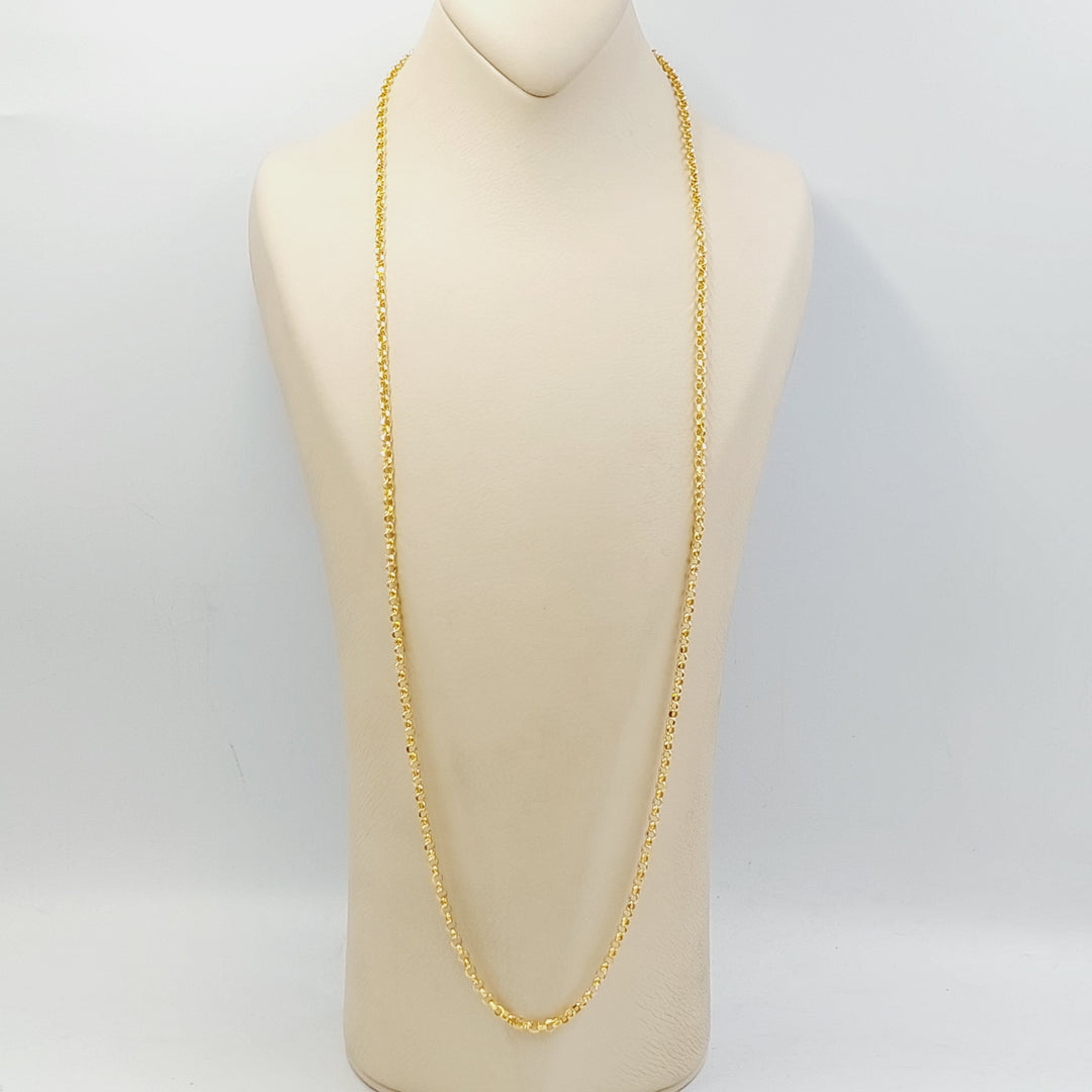 21K Gold 4mm Cable Link Chain 80cm by Saeed Jewelry - Image 1