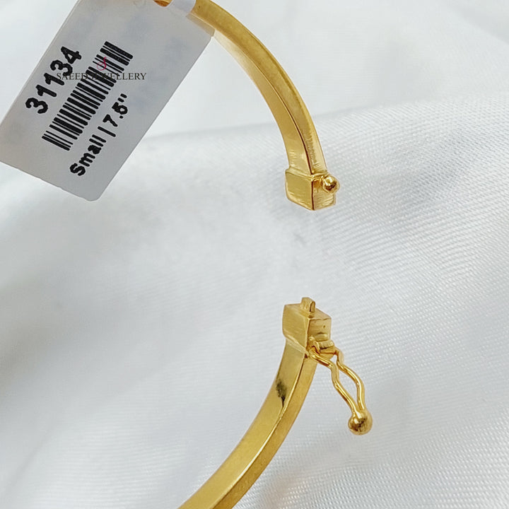 21K Gold 4mm Figaro Bangle Bracelet by Saeed Jewelry - Image 3