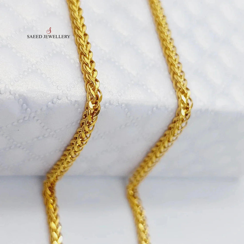 21K Gold 4mm Franco Chain 60cm by Saeed Jewelry - Image 2