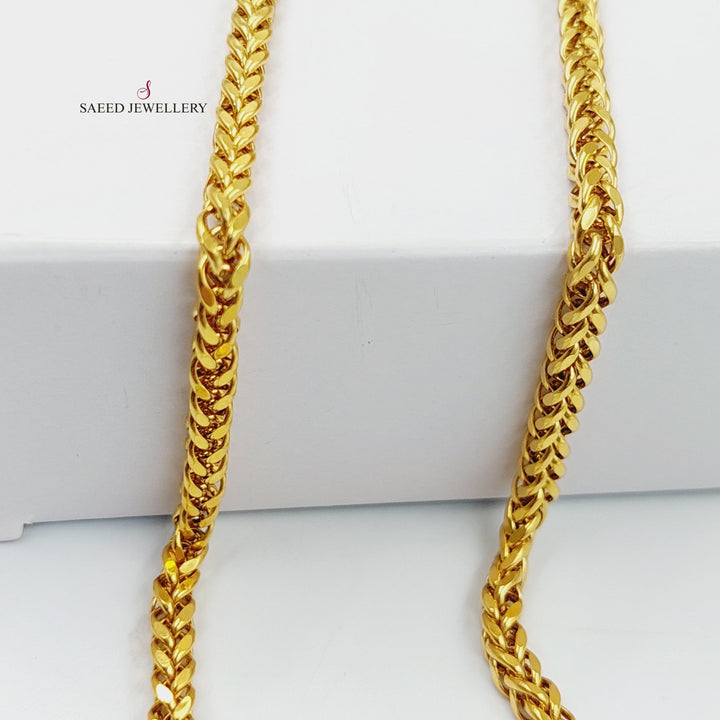 (4mm) Franco Chain Made of 21K Yellow Gold by Saeed Jewelry-29992