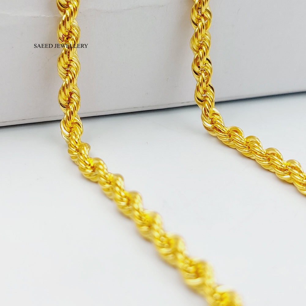 21K Gold 4mm Rope Chain 70cm by Saeed Jewelry - Image 2