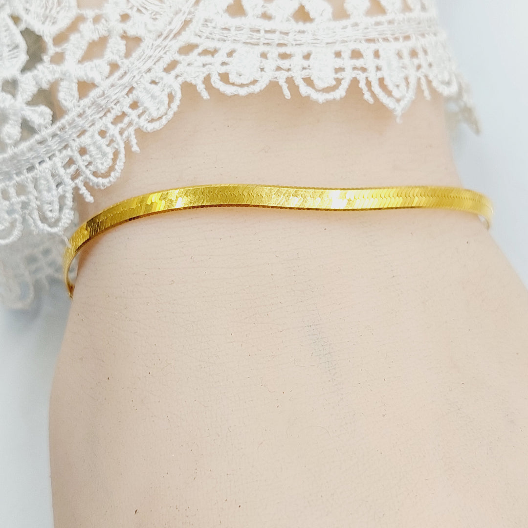 21K Gold Flat Bracelet by Saeed Jewelry - Image 5