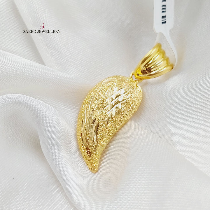 21K Gold Almond Pendant by Saeed Jewelry - Image 16