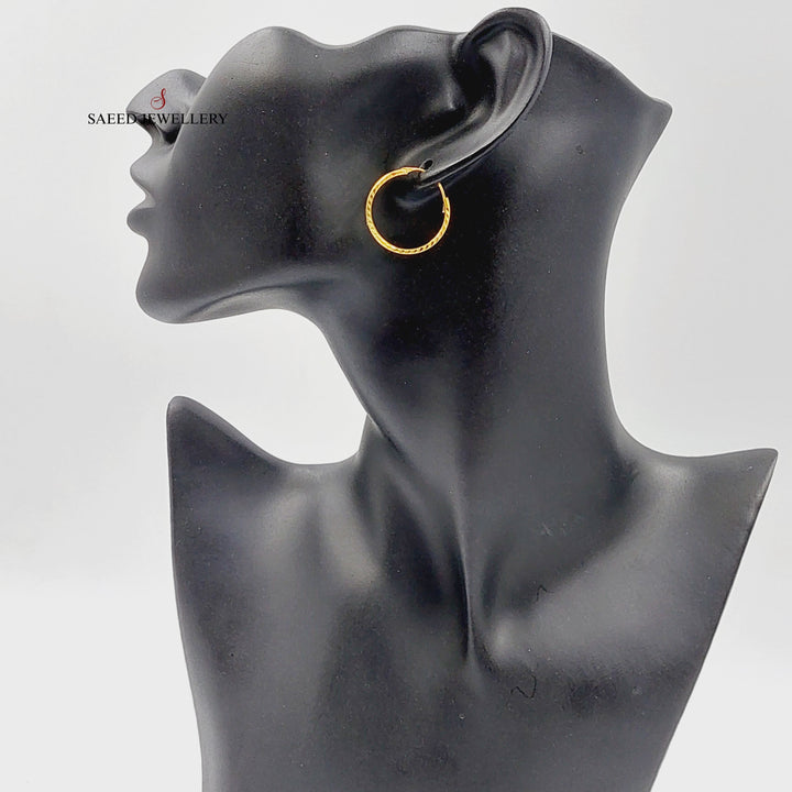 21K Gold Hoop Earrings by Saeed Jewelry - Image 4