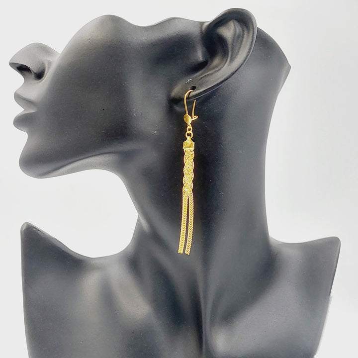 21K Gold Fancy Shankle Earrings by Saeed Jewelry - Image 3