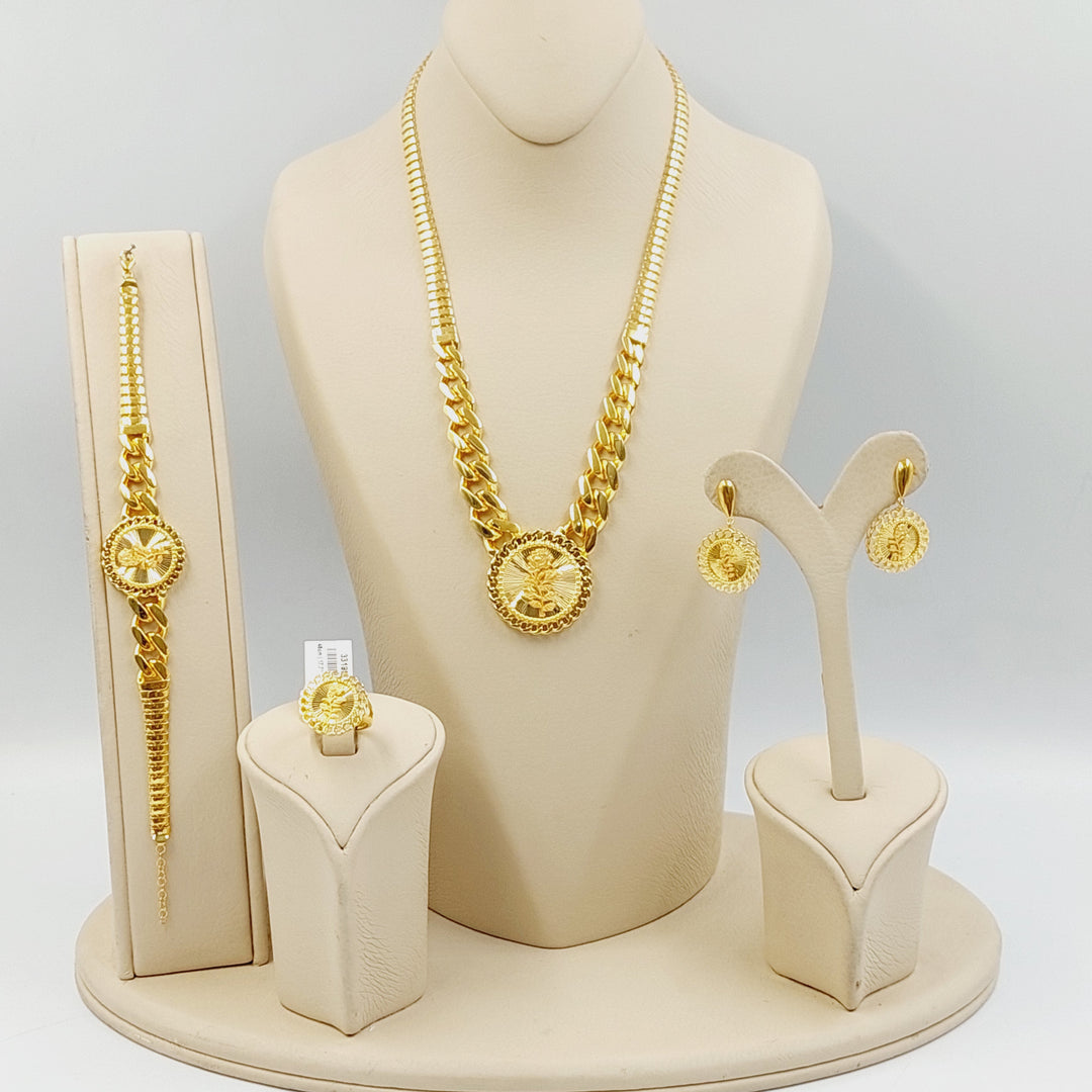 21K Gold Cuban Links Ounce Set by Saeed Jewelry - Image 1