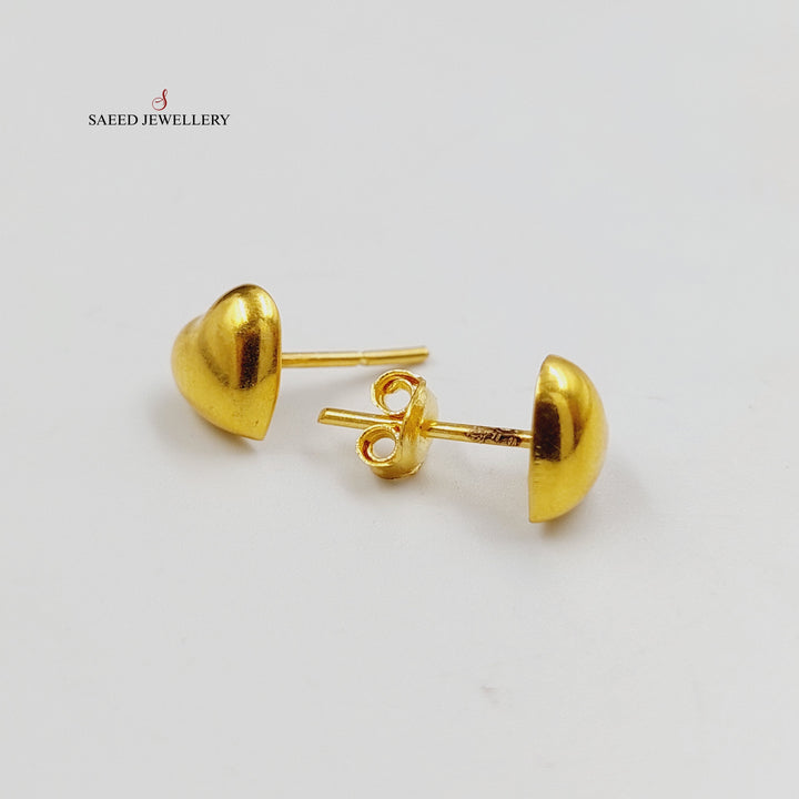 21K Gold Sanded Screw Earrings by Saeed Jewelry - Image 5