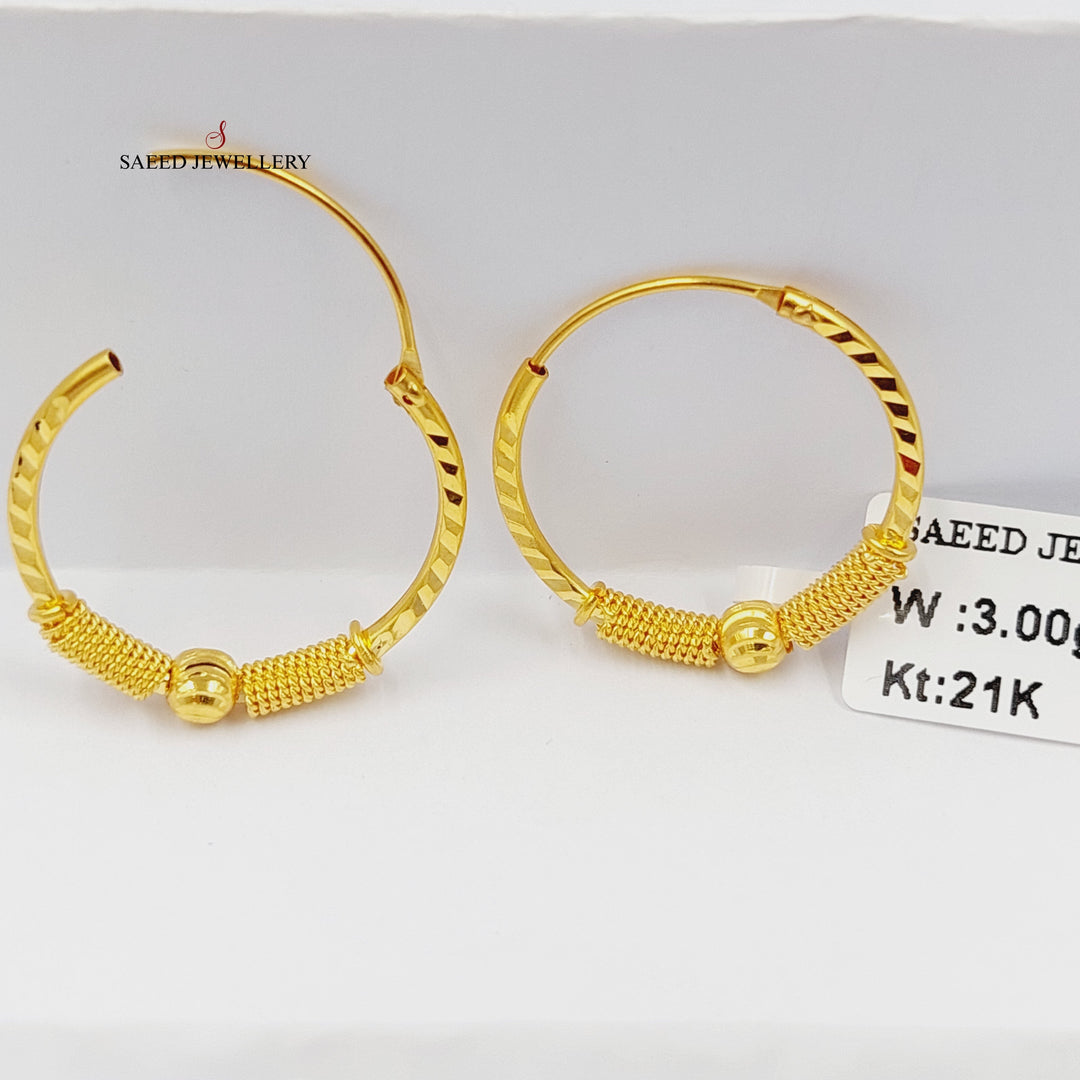 21K Gold Hoop Earrings by Saeed Jewelry - Image 1