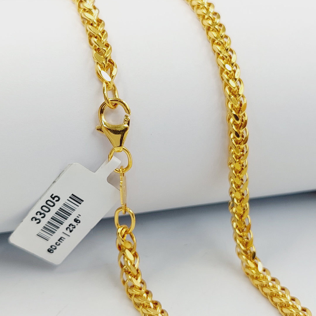 21K Gold 4mm Franco Chain by Saeed Jewelry - Image 11