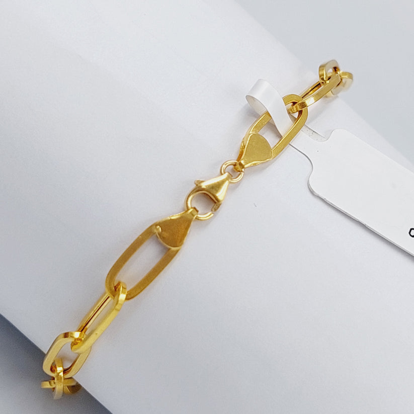 21K Gold Paperclip Bracelet by Saeed Jewelry - Image 11