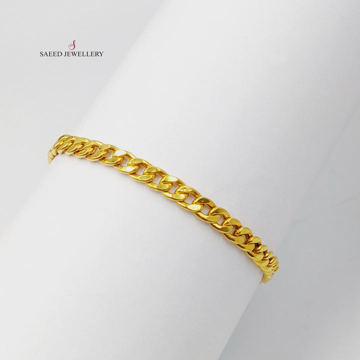 21K Gold 5mm Cuban Links Bracelet by Saeed Jewelry - Image 2