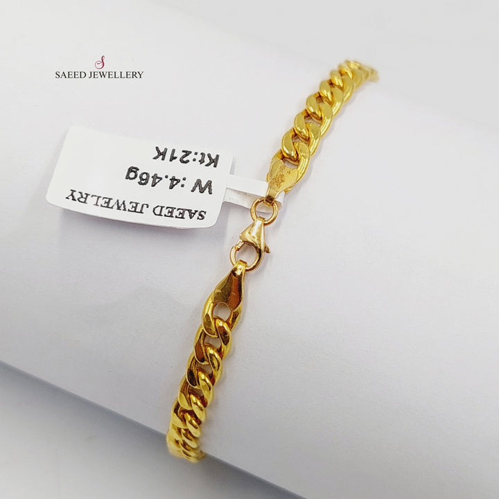 21K Gold 5mm Cuban Links Bracelet by Saeed Jewelry - Image 3