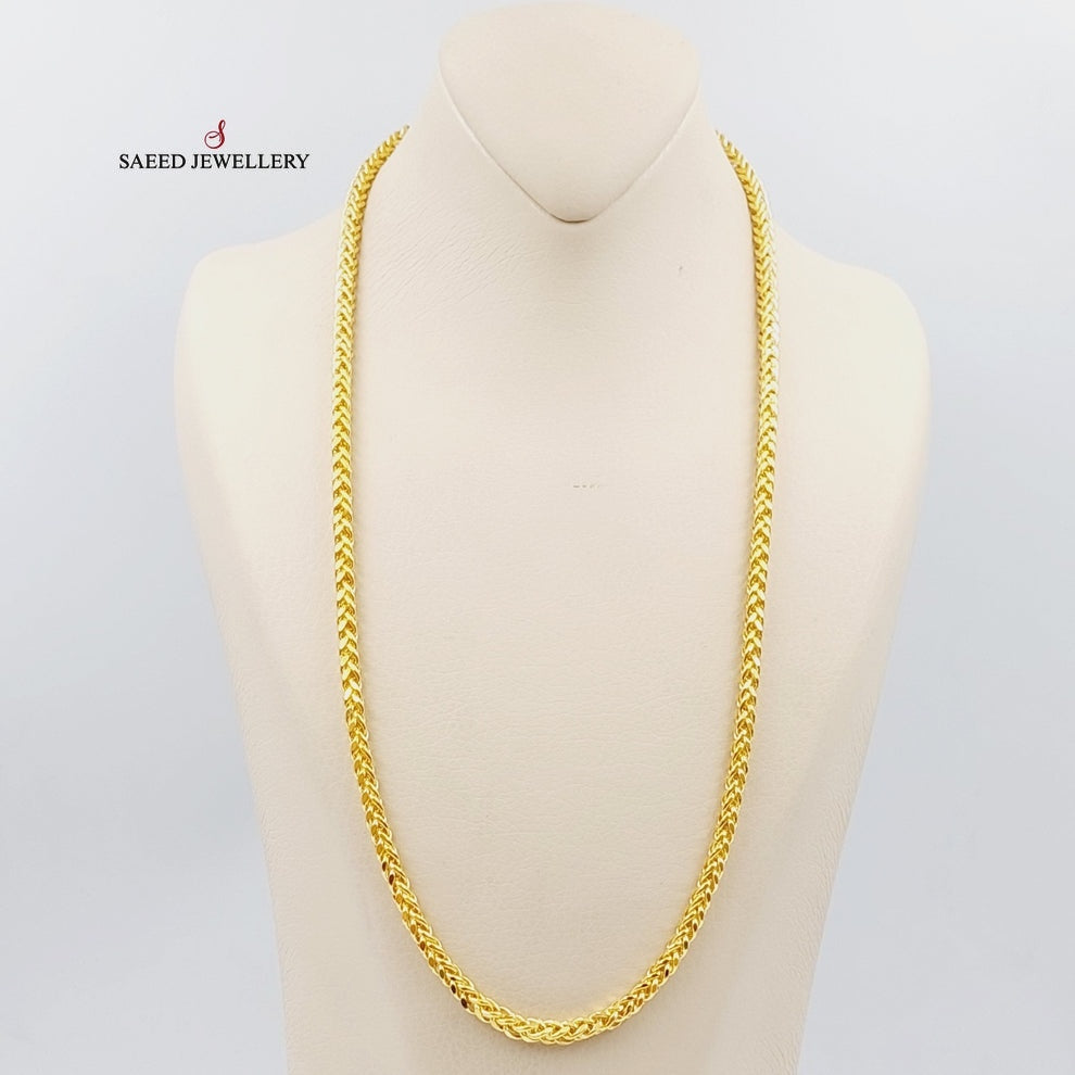 21K Gold 5mm Franco Chain 60cm by Saeed Jewelry - Image 1