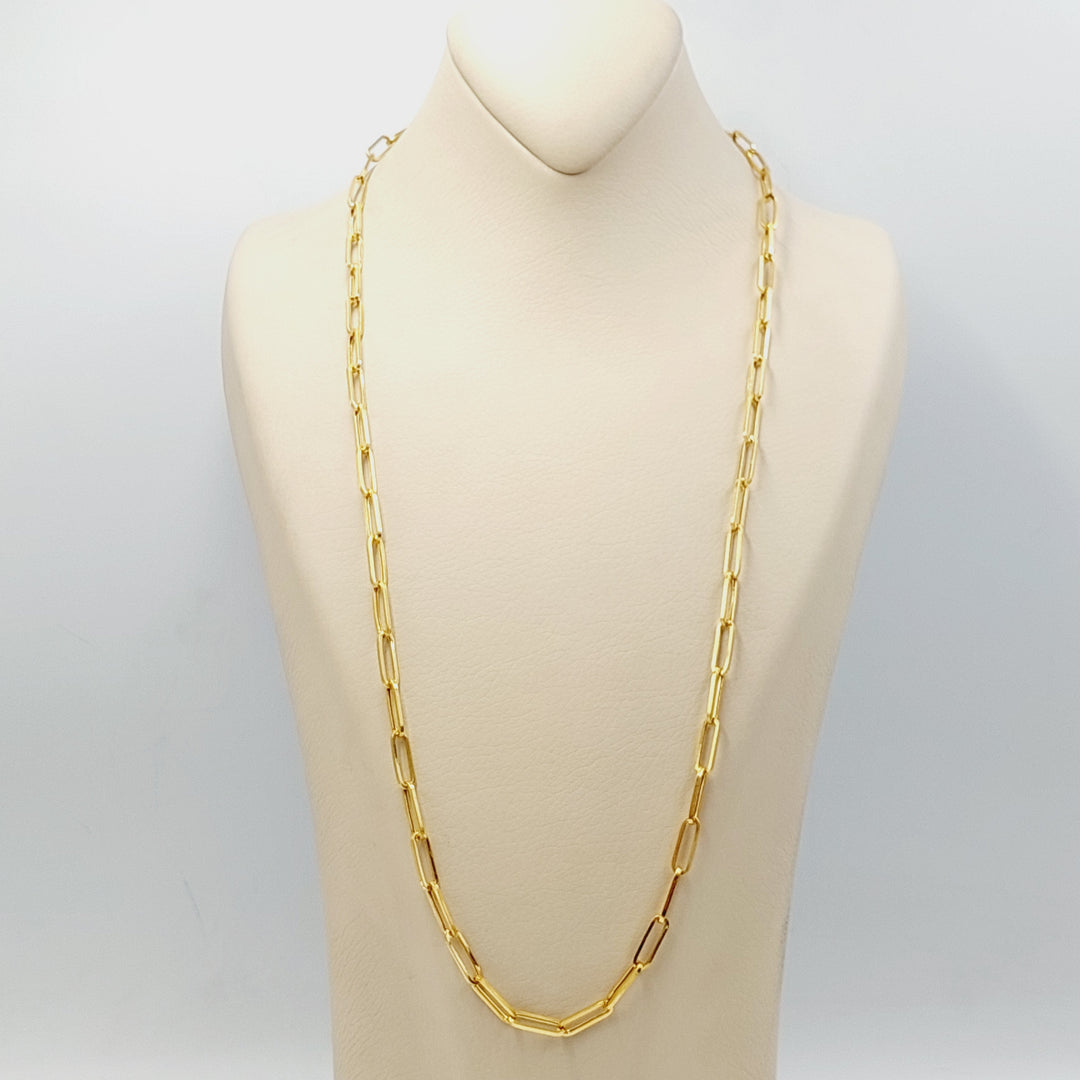 21K Gold 5mm Paperclip Chain 65cm | 25.60" by Saeed Jewelry - Image 1