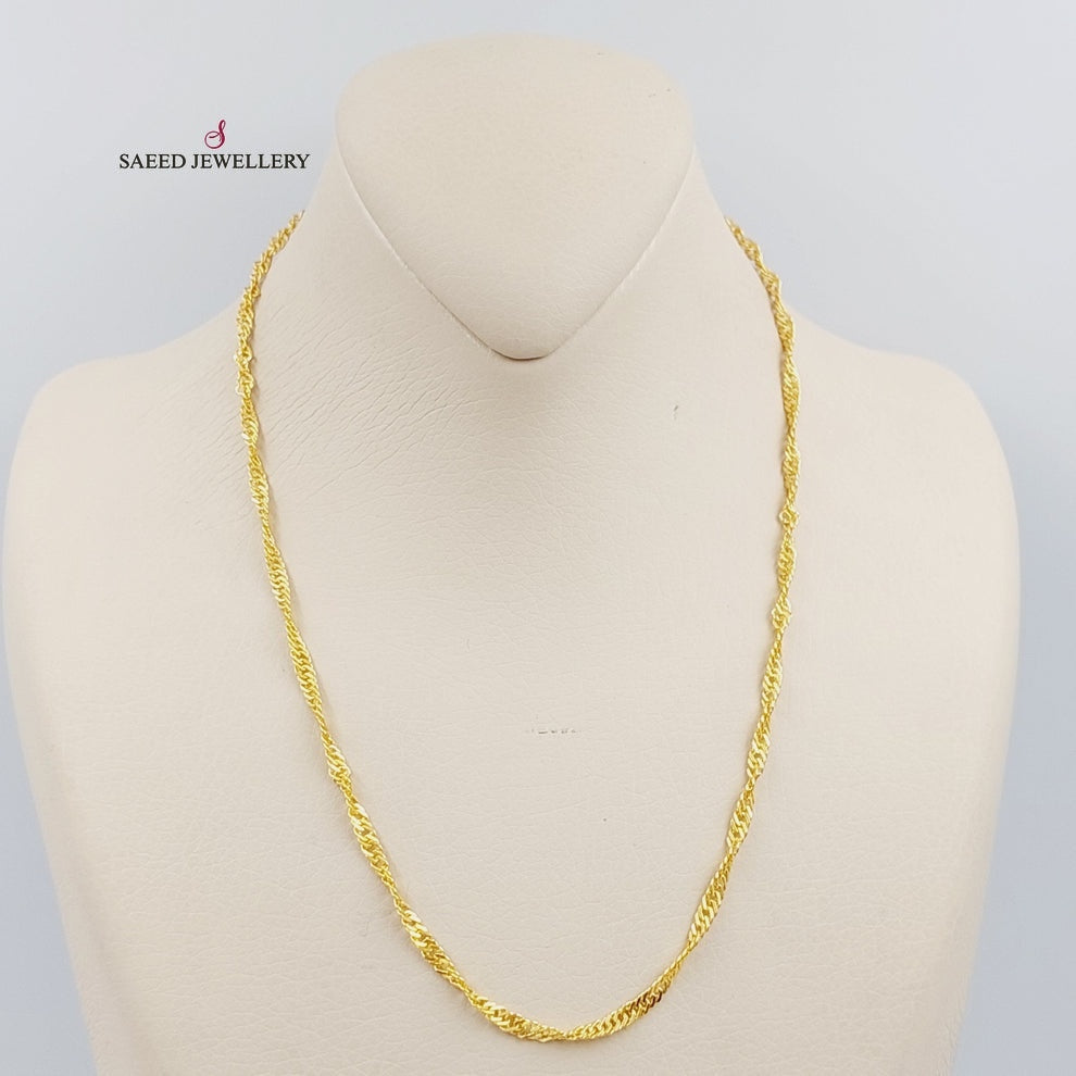 21K Gold 5mm Singapore Chain by Saeed Jewelry - Image 2