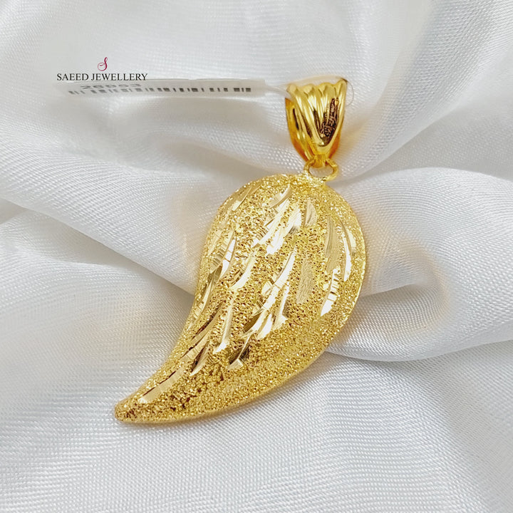 21K Gold Almond Pendant by Saeed Jewelry - Image 7