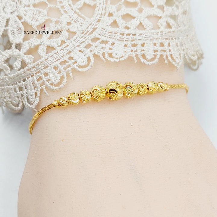 21K Gold Balls Bracelet by Saeed Jewelry - Image 5