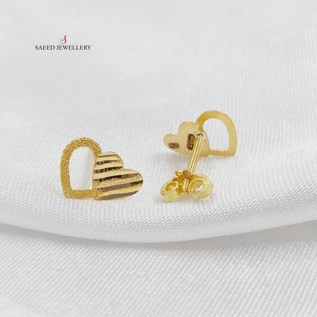 18K Gold Heart Earrings by Saeed Jewelry - Image 7