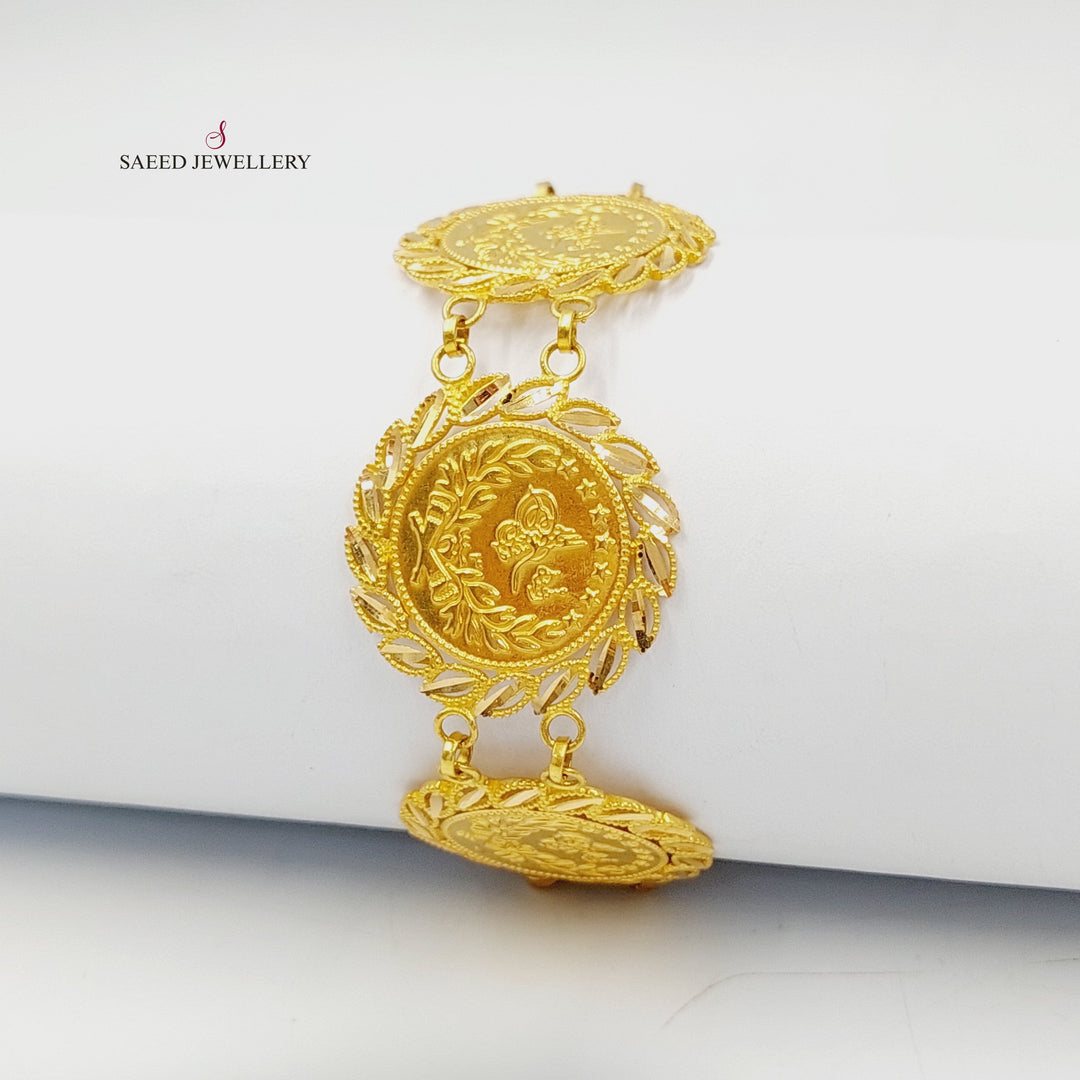 21K Gold Rashadi Leaf Bracelet by Saeed Jewelry - Image 2