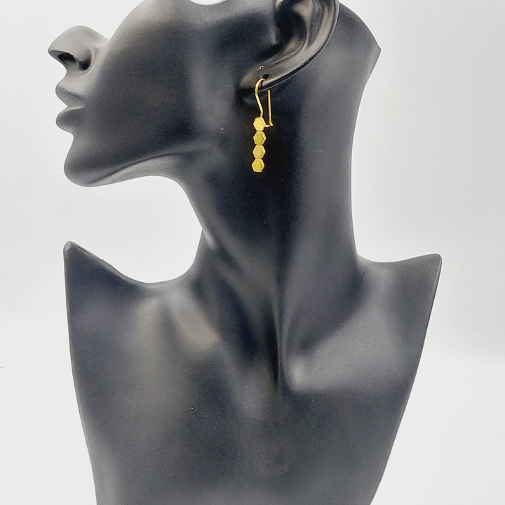 21K Gold Deluxe Shankle Earrings by Saeed Jewelry - Image 4