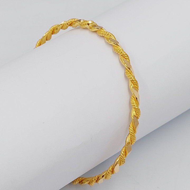 Solid Twisted Bangle Made Of 21K Yellow Gold by Saeed Jewelry-10110