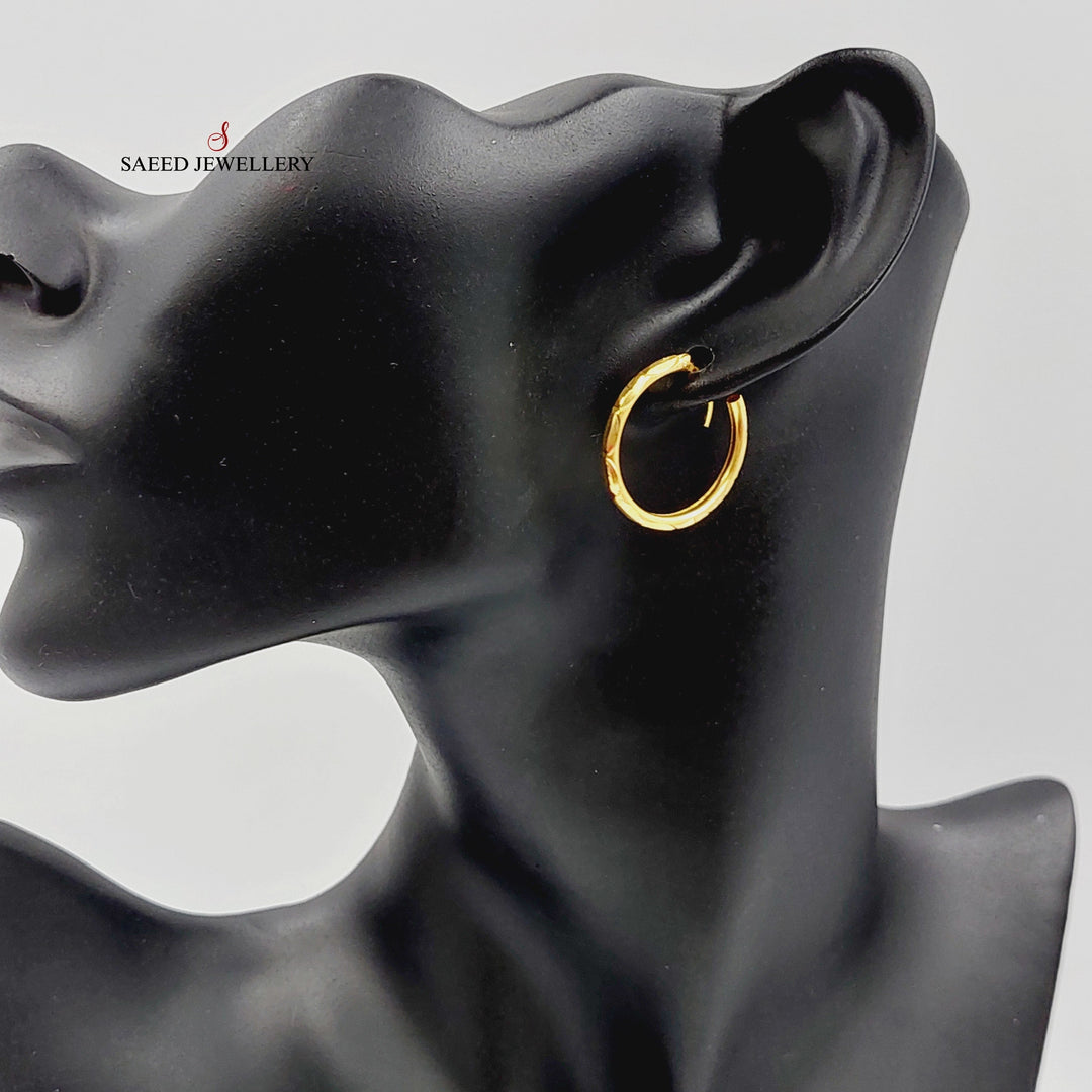 21K Gold Hoop Earrings by Saeed Jewelry - Image 5