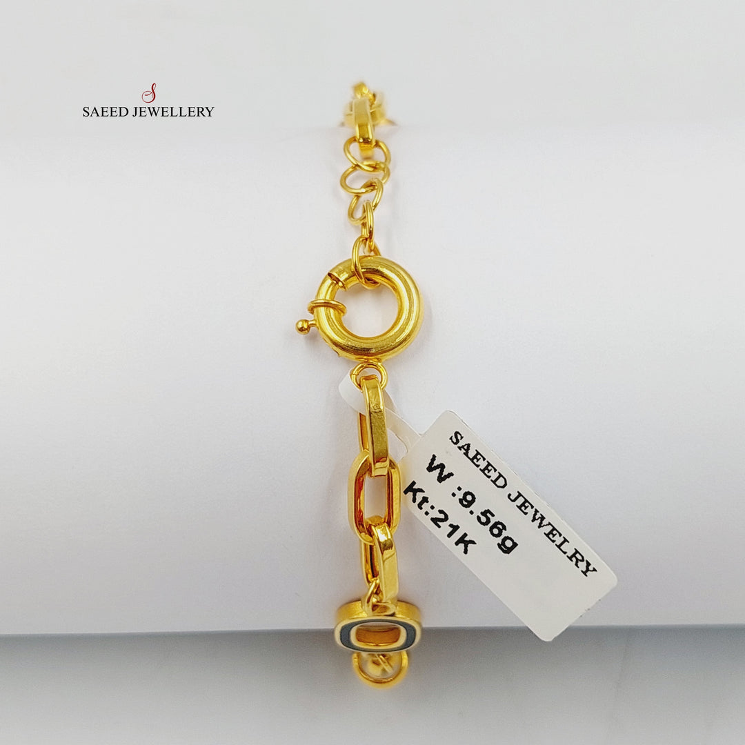 21K Gold Enameled Paperclip Bracelet by Saeed Jewelry - Image 3