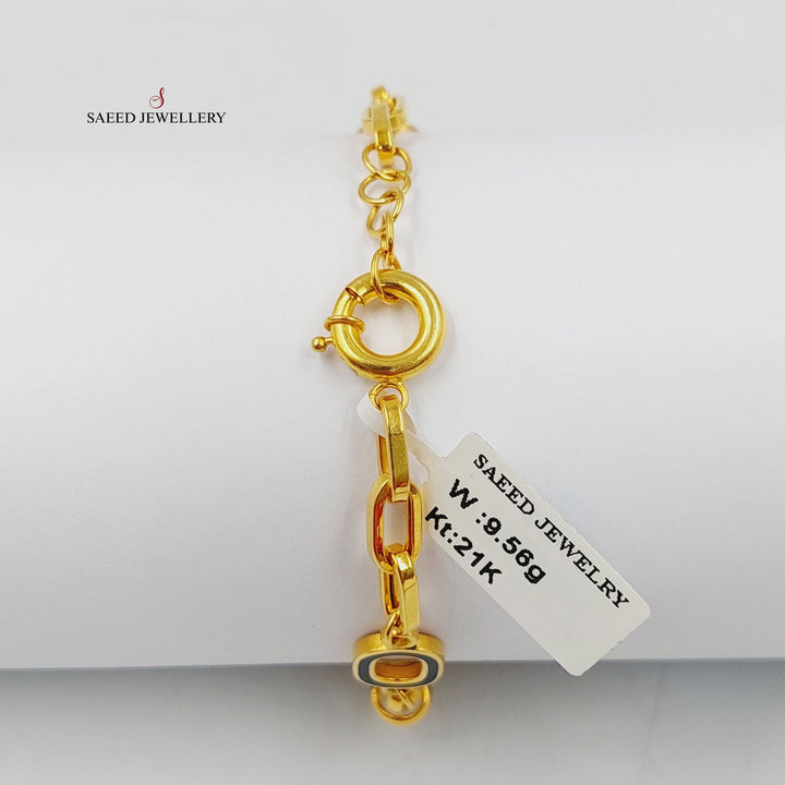 21K Gold Enameled Paperclip Bracelet by Saeed Jewelry - Image 3