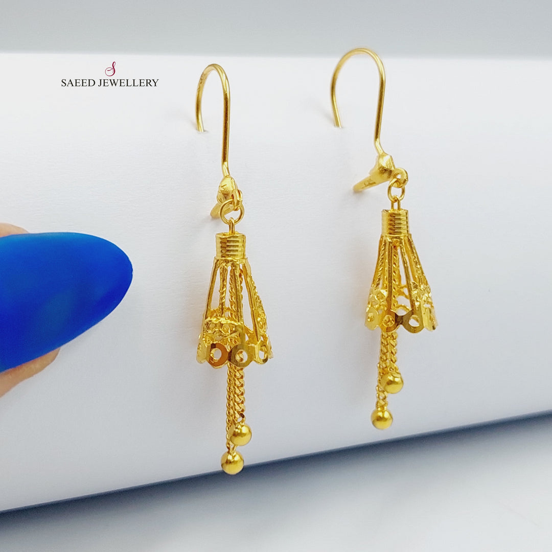 21K Gold Bell Earrings by Saeed Jewelry - Image 5