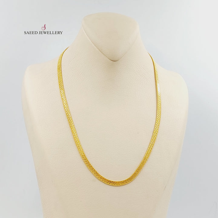 21K Gold 5mm Flat Chain by Saeed Jewelry - Image 3