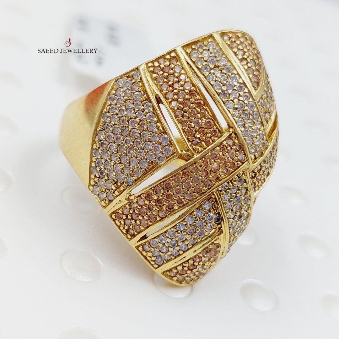 18K Gold Fancy Zirconia Ring by Saeed Jewelry - Image 7