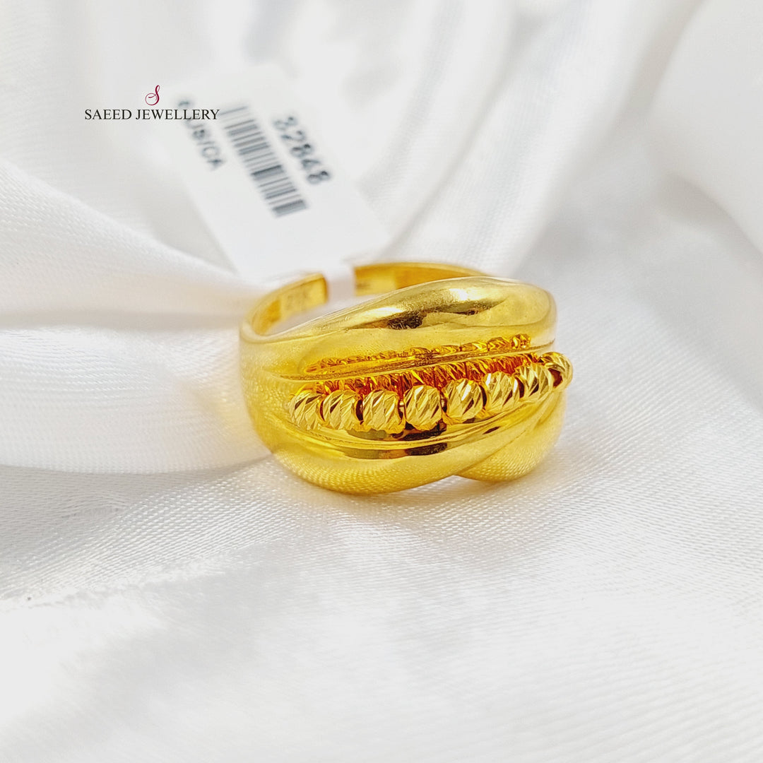 21K Gold Deluxe Balls Ring by Saeed Jewelry - Image 1