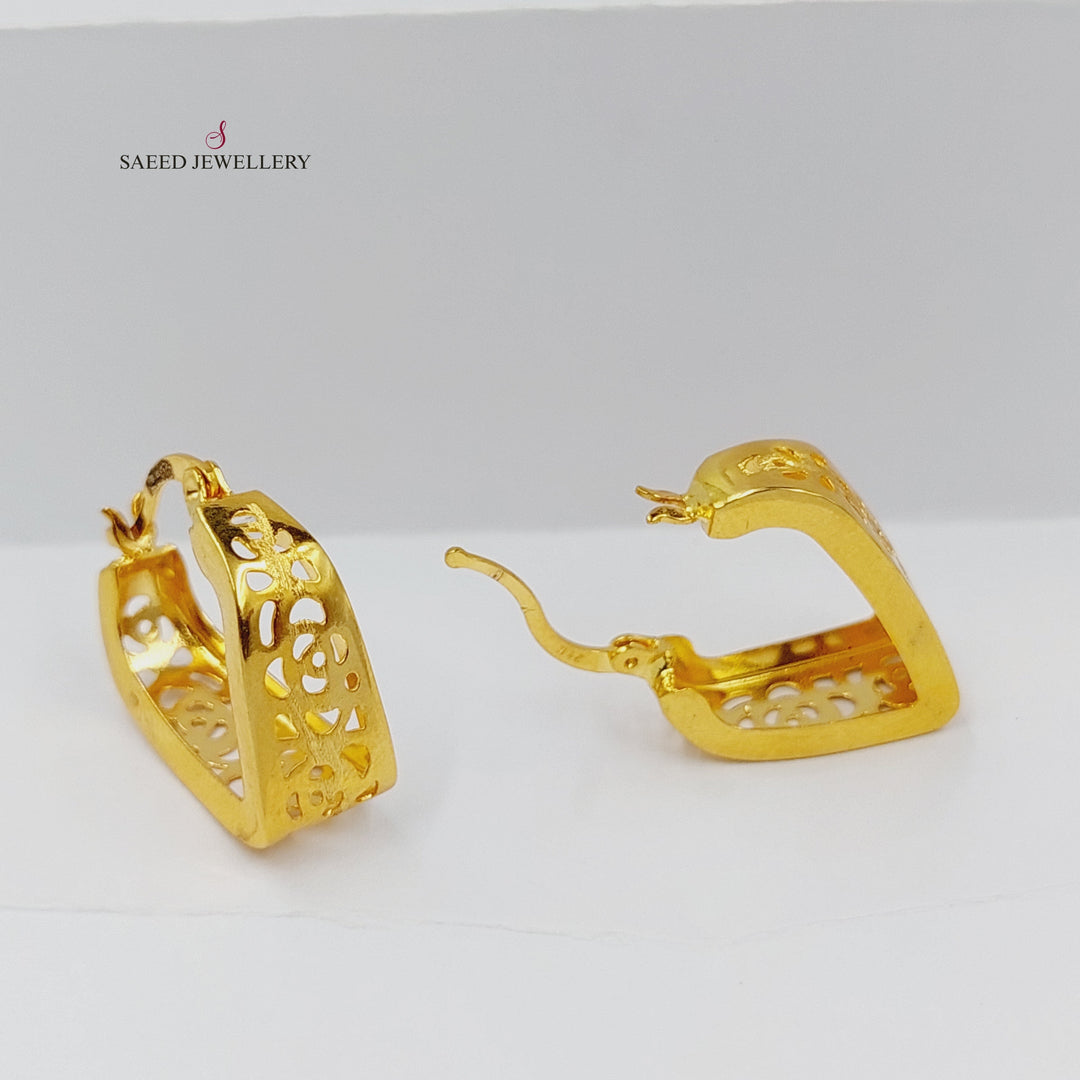 21K Gold Deluxe Hoop Earrings by Saeed Jewelry - Image 6