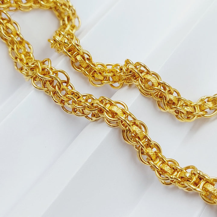 21K Gold 7mm Rolo Necklace by Saeed Jewelry - Image 7