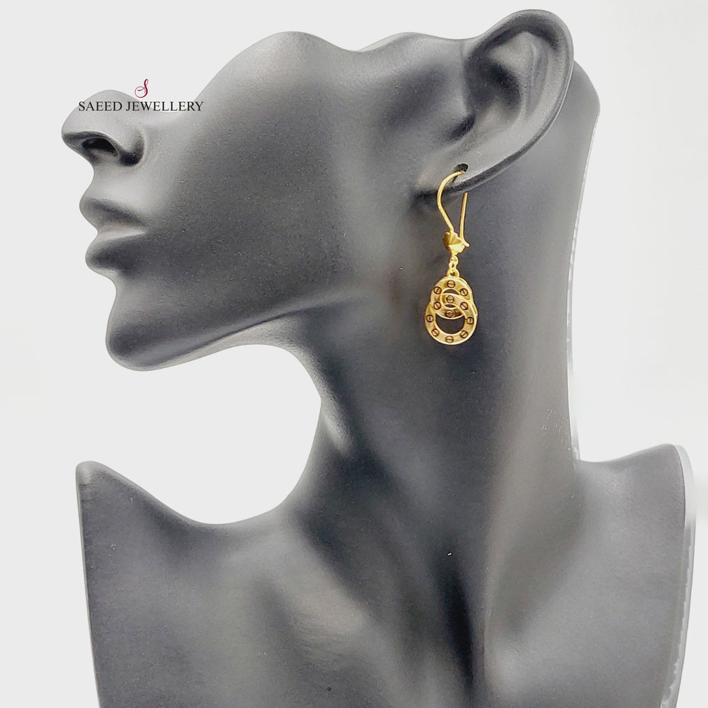 21K Gold Enameled Deluxe Earrings by Saeed Jewelry - Image 2