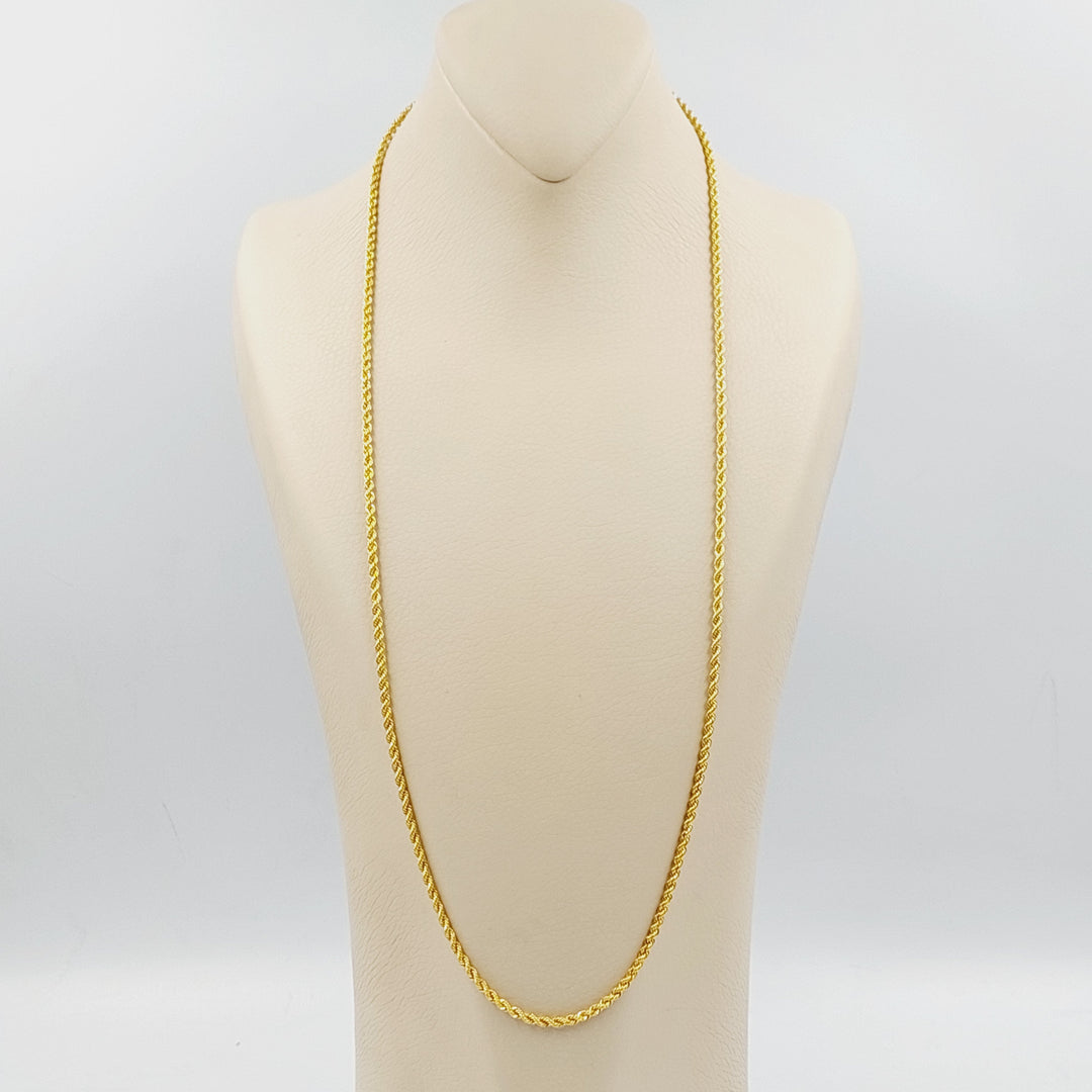 21K Gold 3mm Rope Chain by Saeed Jewelry - Image 10