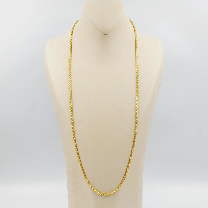 21K Gold 3mm Rope Chain by Saeed Jewelry - Image 10