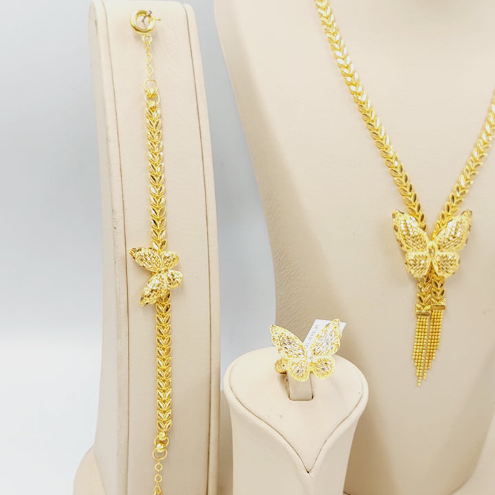 21K Gold Deluxe Butterfly Set by Saeed Jewelry - Image 3