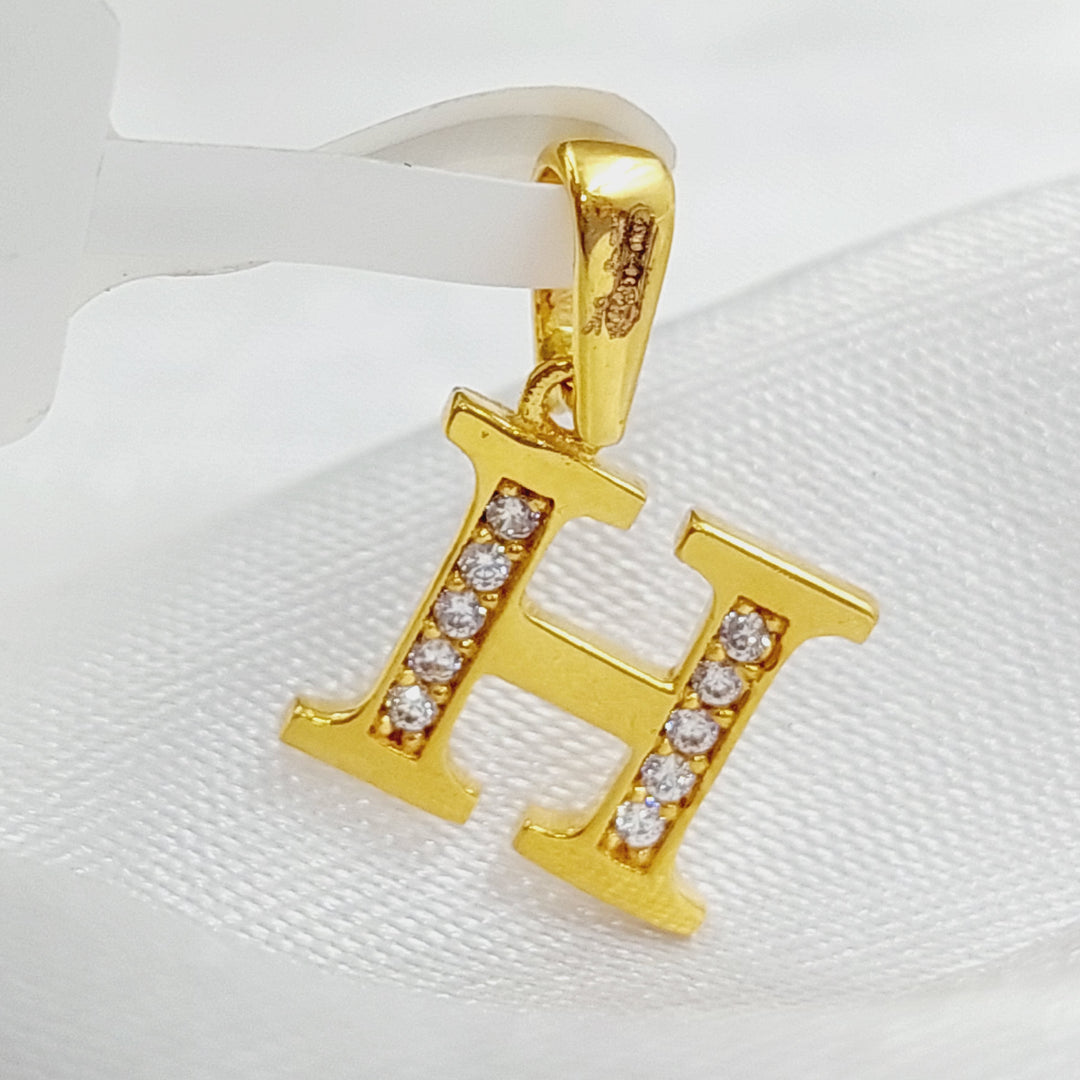 21K Gold Letter H Pendant by Saeed Jewelry - Image 11